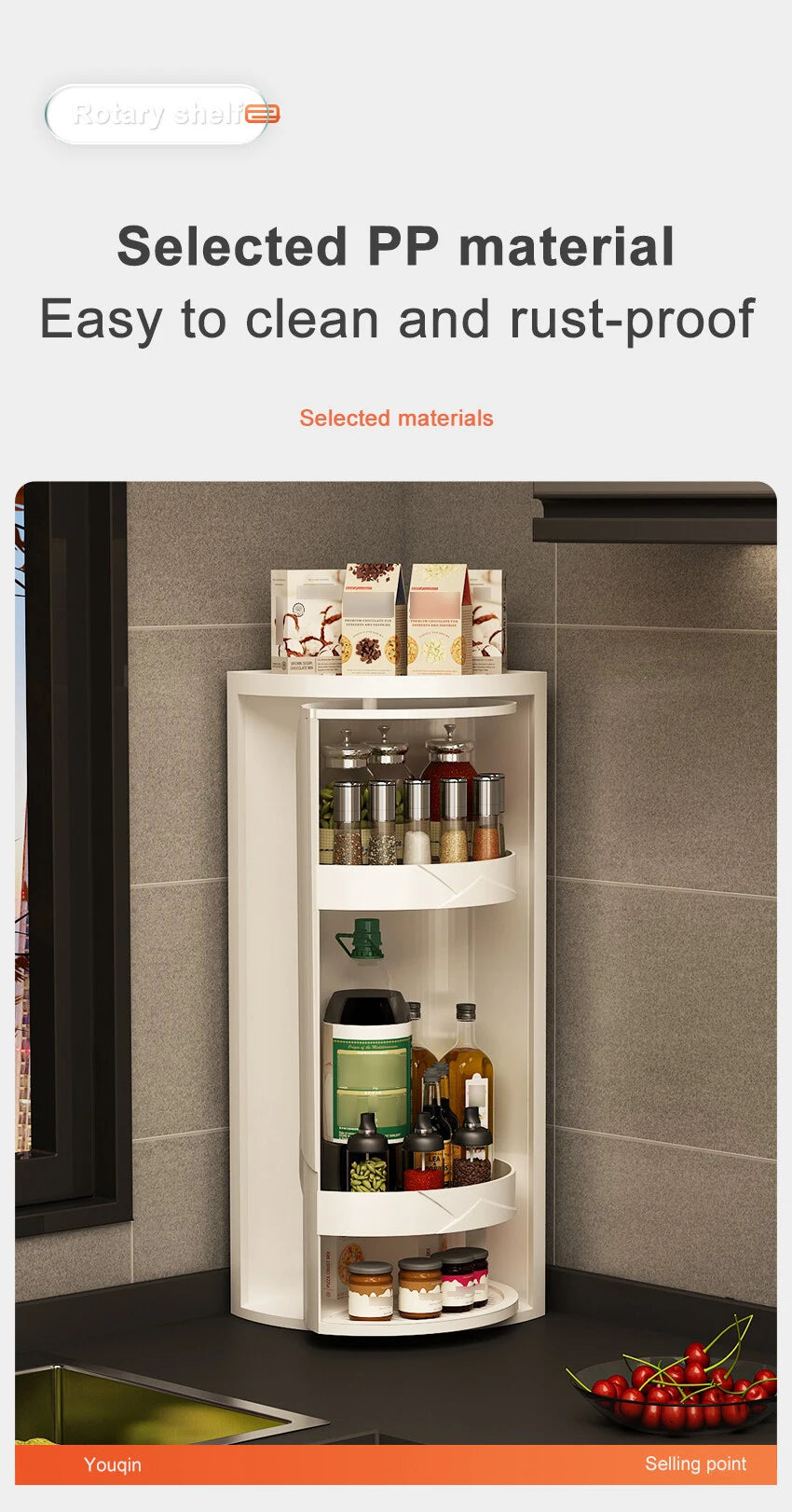 Rotatable Layered Adjustable Shelf Bottle Holder Condiment