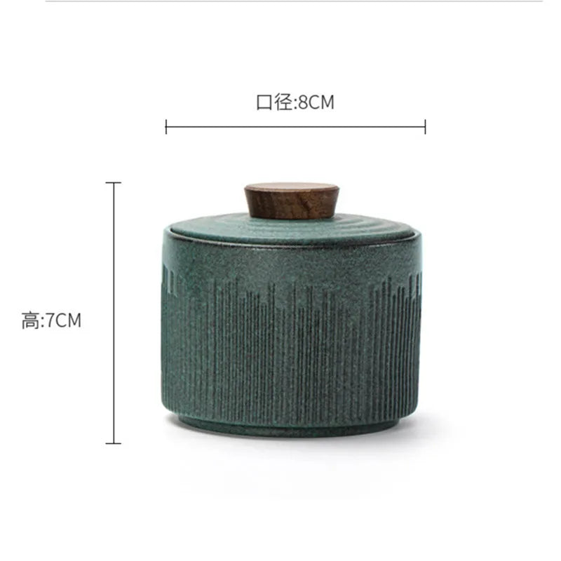 Small Tea Caddy Ceramic Jar Coffee Can Tea