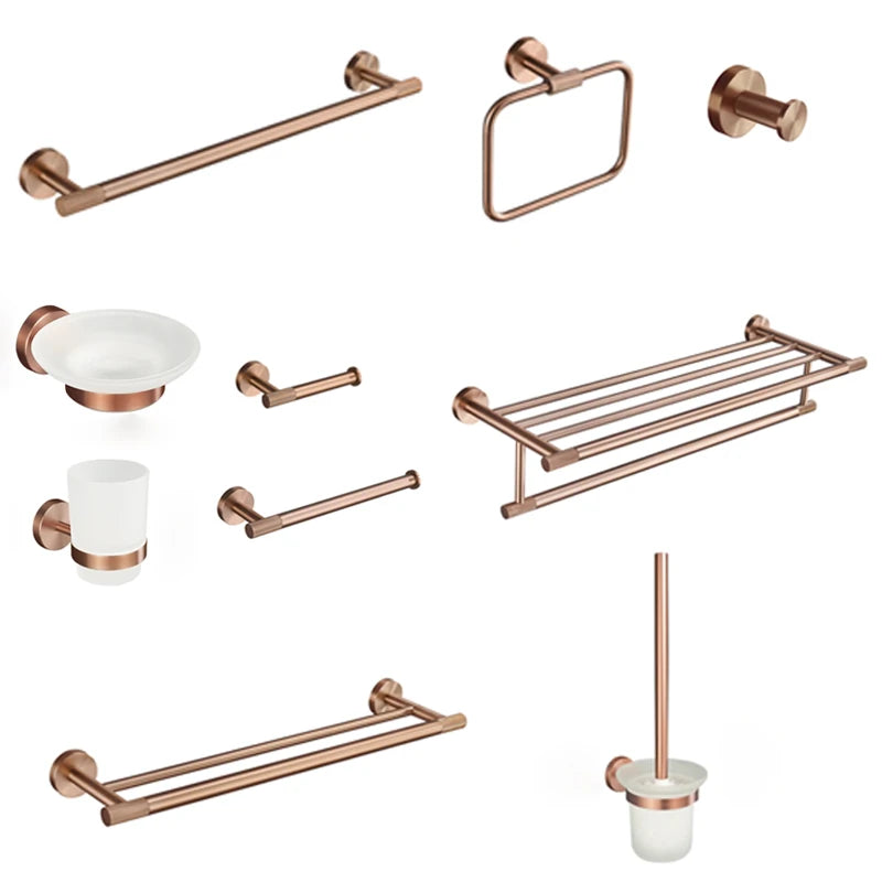 Brushed Rose Gold Stainless Steel Bathroom Hardware Towel