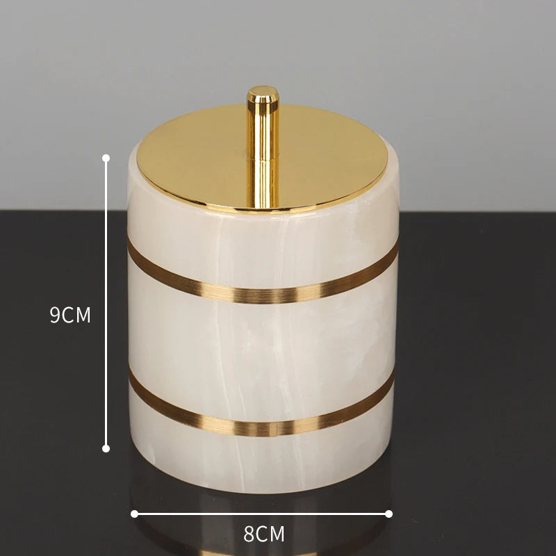 White Onyx Natural Marble Bathroom Gold Luxury Soap