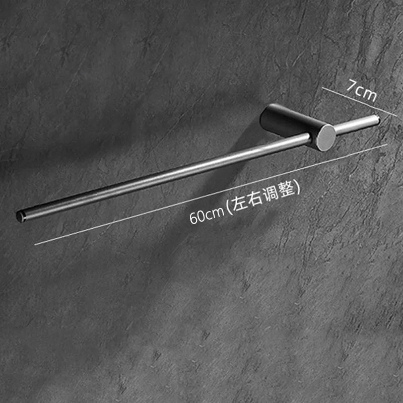 40/50/60/70/80cm Movable Towel Rack Bath Towel Holder Wall
