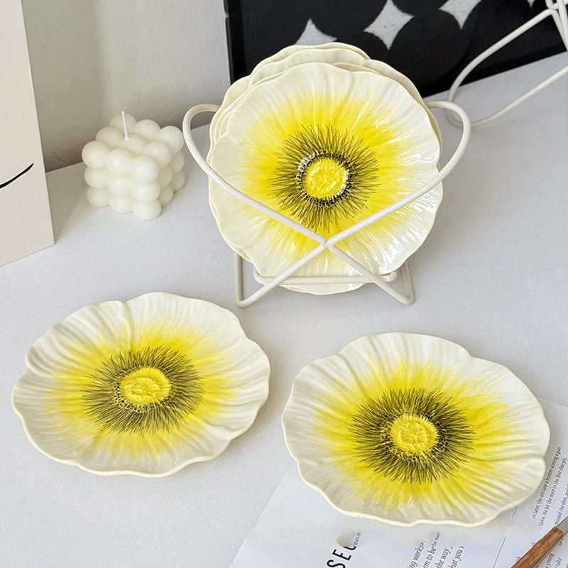 6-Inch Flower Small Dish Ceramic Small Dish Irregular