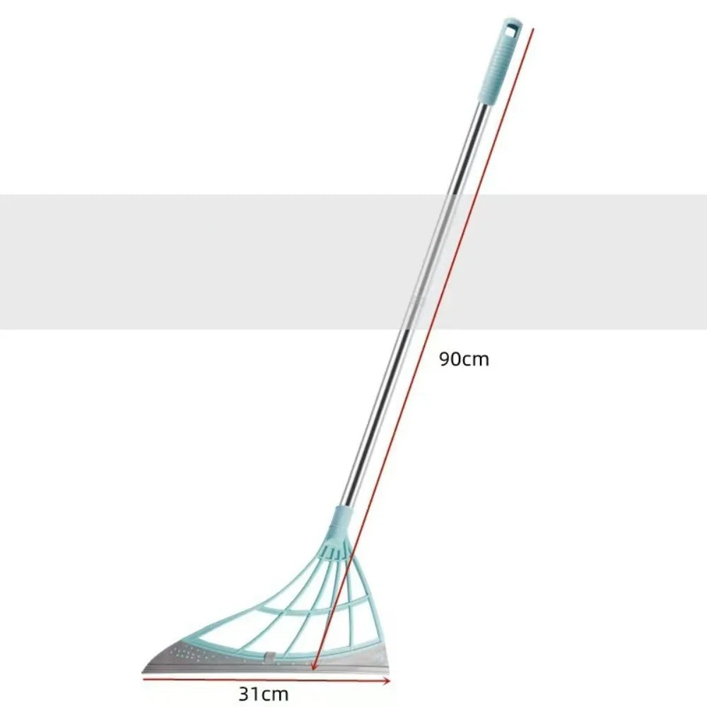 Silicone Floor Scraper Broom - Non-Stick Hair &