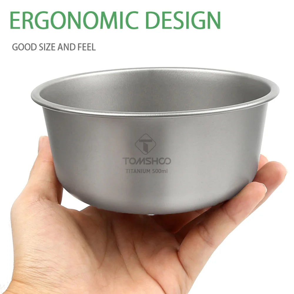 Tomshoo 400ml / 500ml Food Container Stackable Titanium