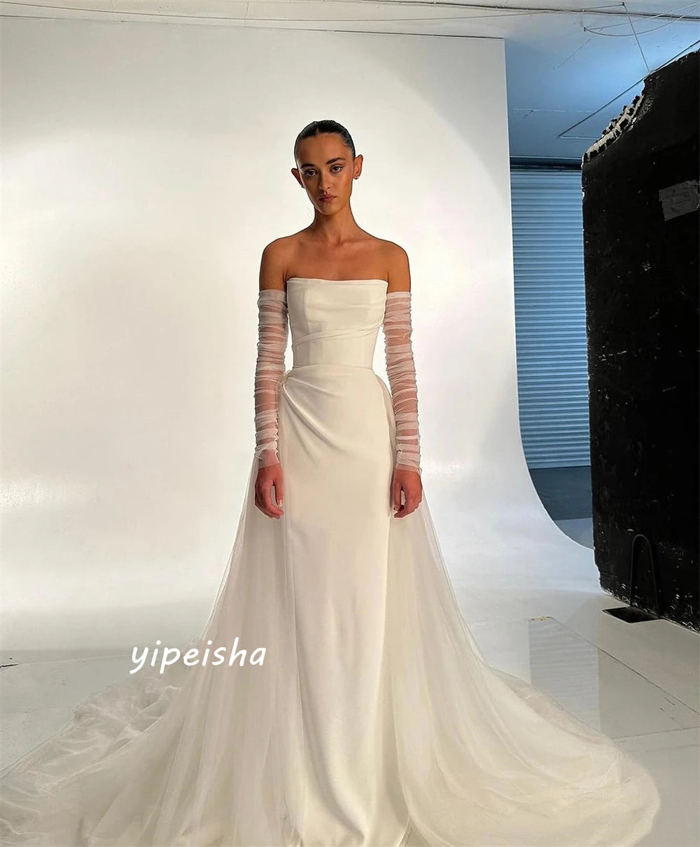 Customized Elegant Prom Available Strapless Ball Gown Party
