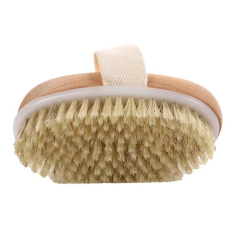 Wooden Long Handled Bristle Brush Back Scrubbing Product