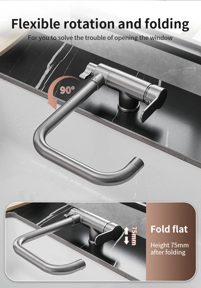Grey Color Faucets Folded Waterfilter Taps Mixer Drinking