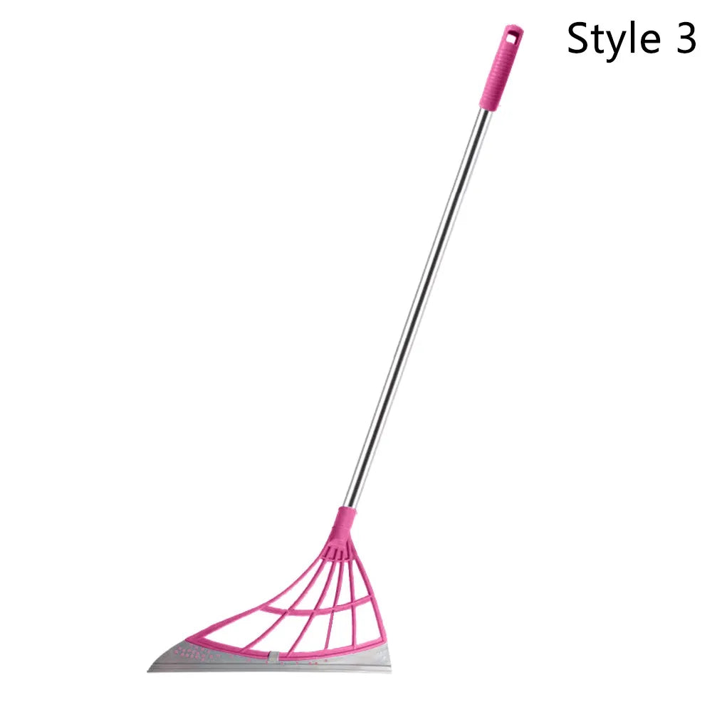 Silicone Floor Scraper Broom - Non-Stick Hair &
