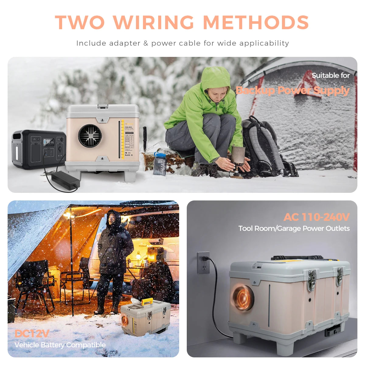 8kw 12v/220v Diesel Air Heater W/ Self-Cleaning &