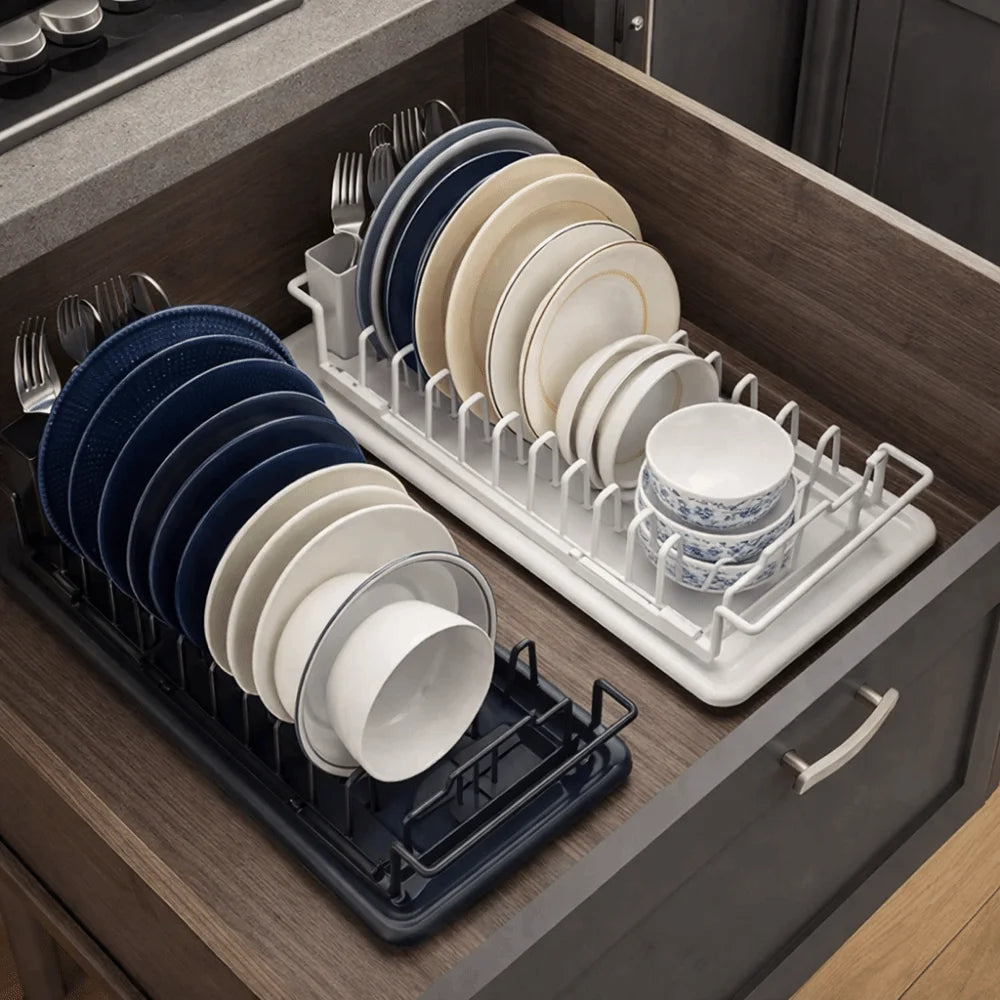 Non-Slip Expandable Dish Drying Rack Large Capacity Draining