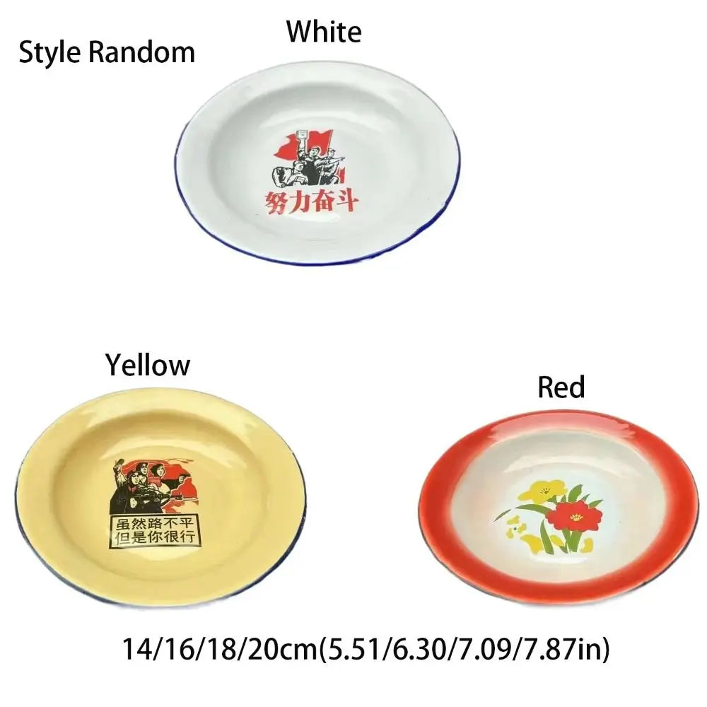 Iron Enamel Iron Enamel Dish Plate Old-Fashioned Nostalgic