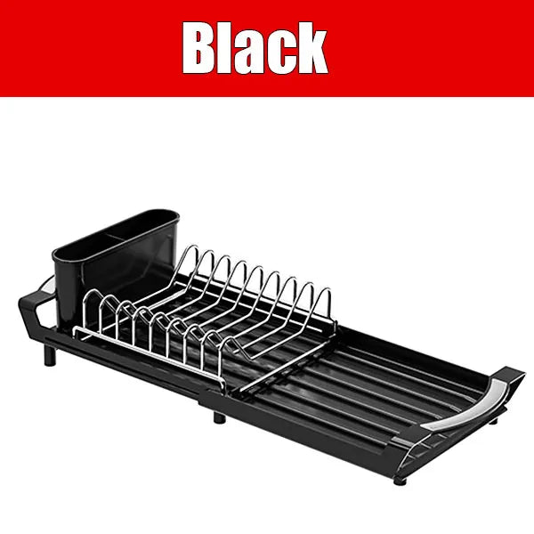 Expandable Dish Drying Rack Cutlery Holder Rust-Resistant Dish
