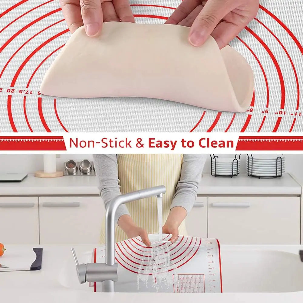 Non Slip Silicone Pastry Mat Measurements Nonstick Thick