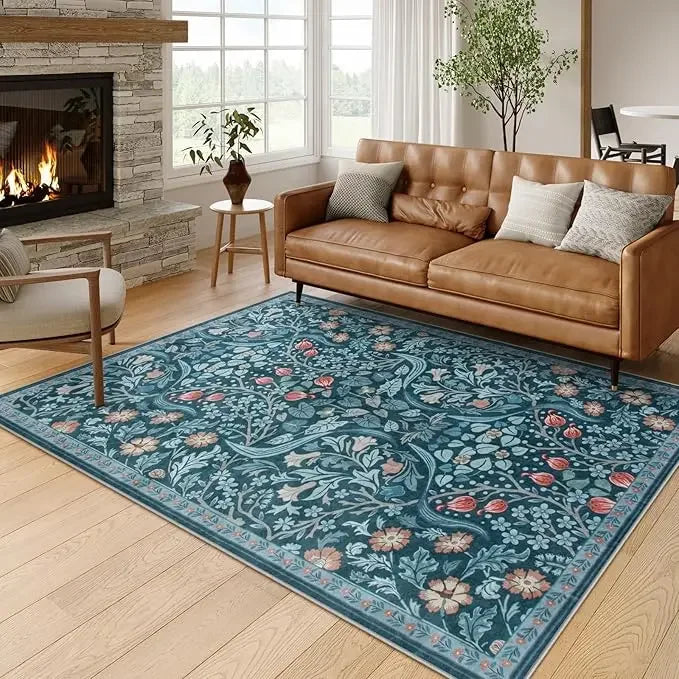Vikama Vintage Flower Living Room Carpet Soft Easy