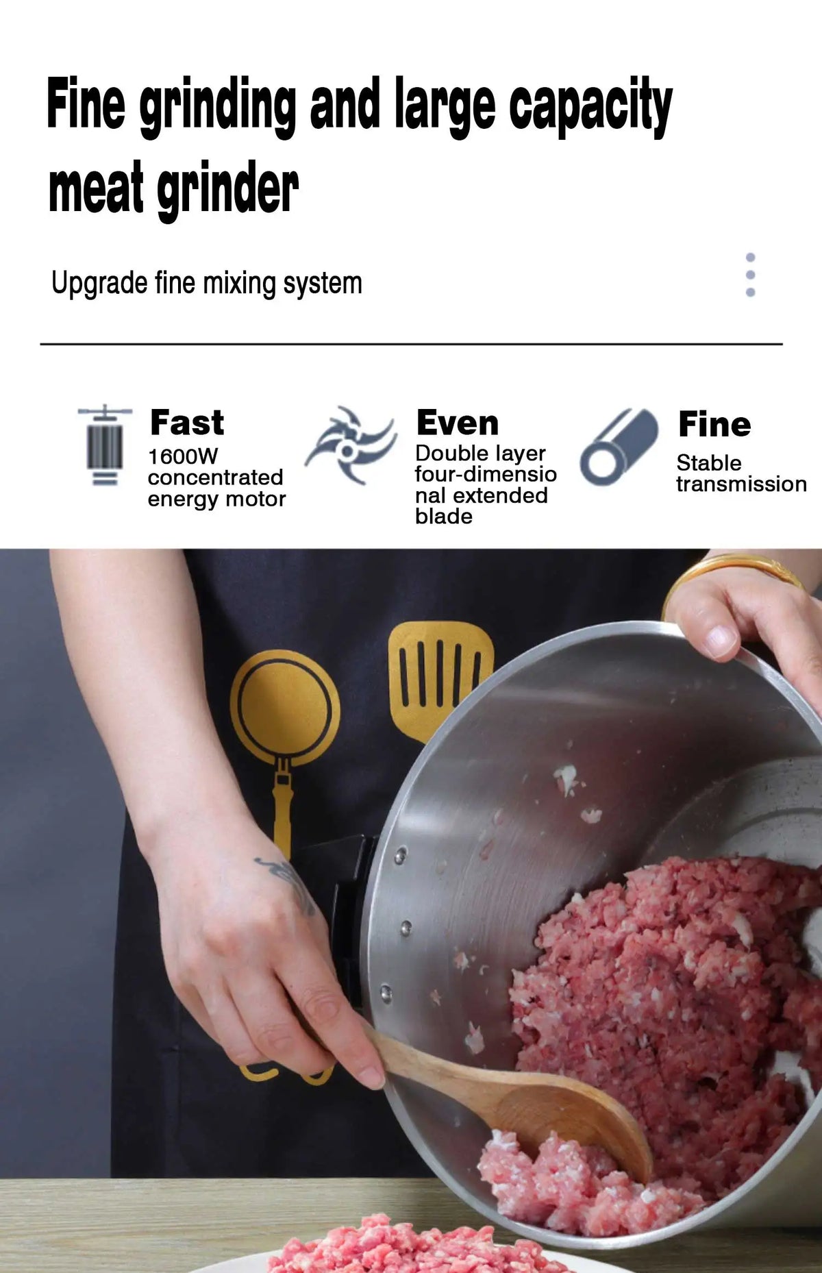 220v 12l 10l 6l Electric Meat Grinder Chopper