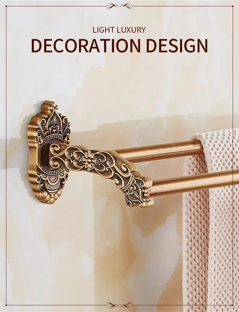 Antique Bronze Carved Bathroom Aluminum Bath Hardware Bathroom