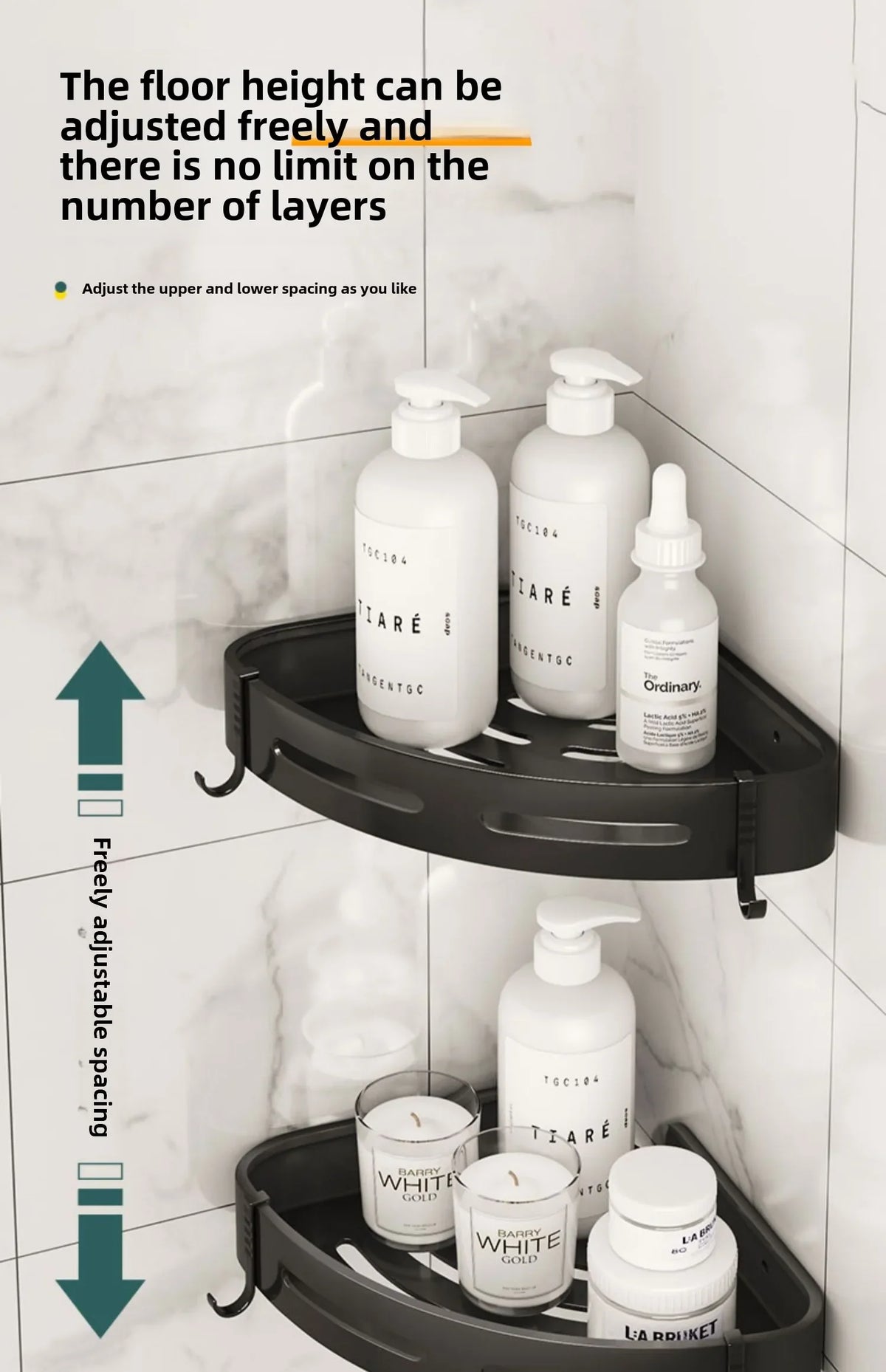Bathroom Shelves Organizer No Punching Required Corner Shelf