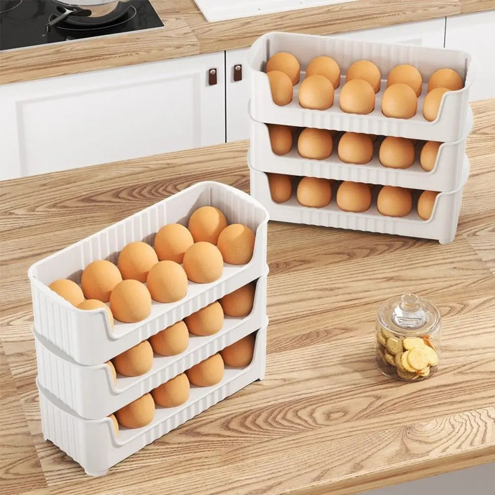 Plastic Refrigerator Side Door Egg Tray Fresh-Keeping Multi-Layer