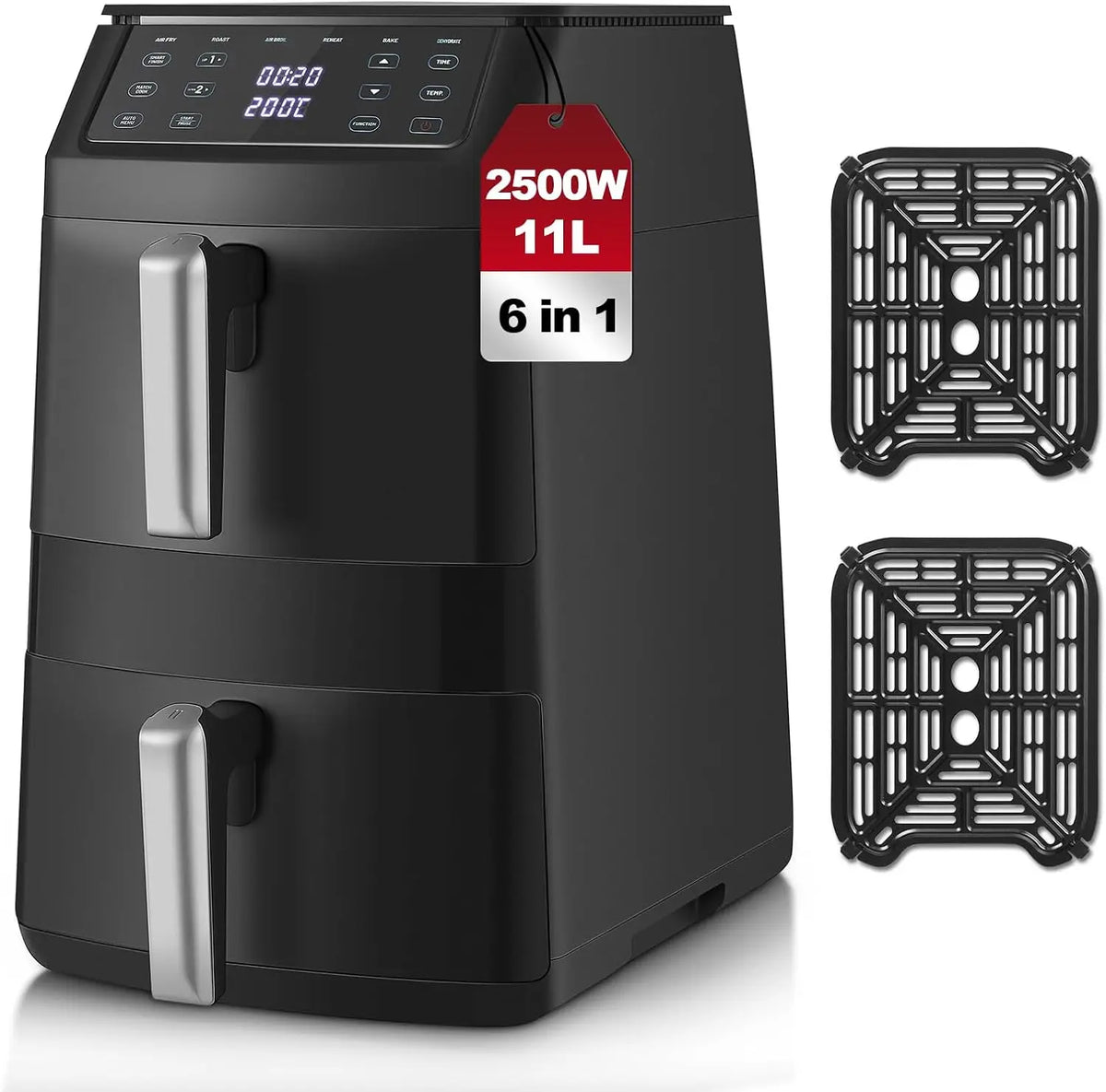 Topstrong 11l Dual Basket Air Fryer 2500w Presets