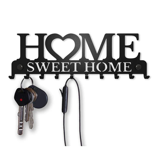 Sweet Black Metal Balcony Wall-Mounted Clothes Rack Key