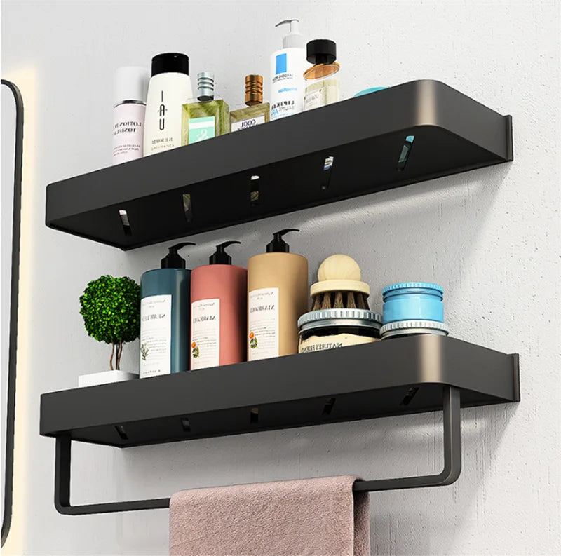Bathroom Shelf Black Bathroom Shampoo Shower Storage Rack