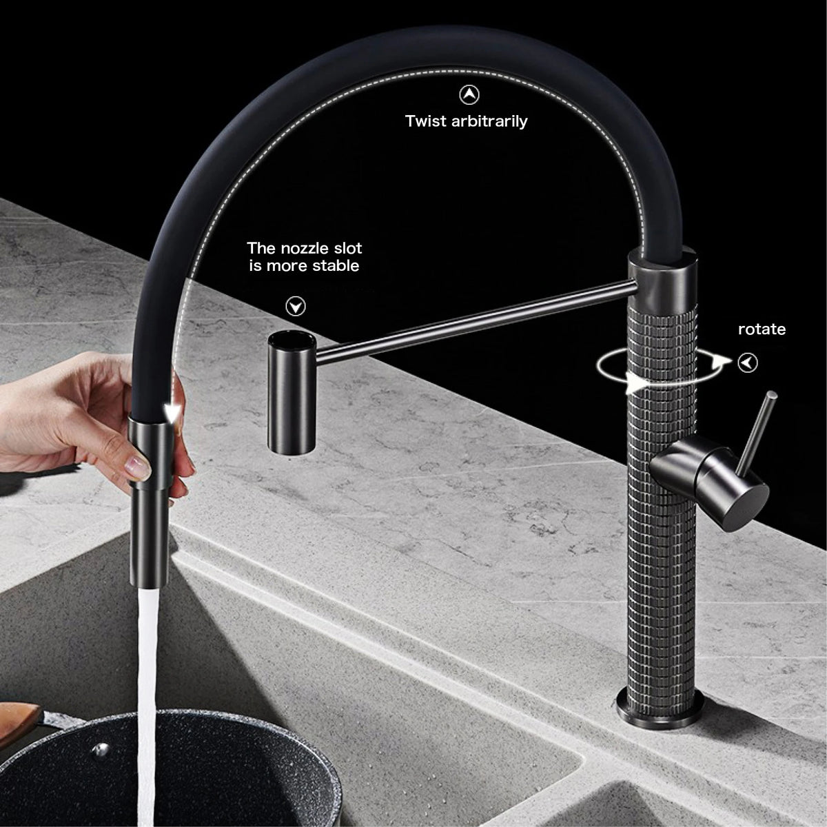 Luxury Brass Brushed Gold Faucet Modern One Handle
