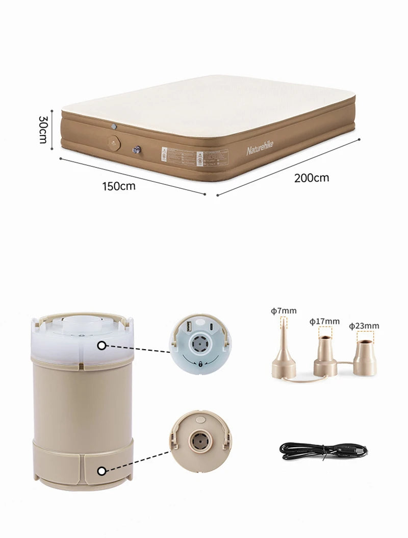 Naturehike 30cm Double Air Bed Outdoor Inflatable Mat