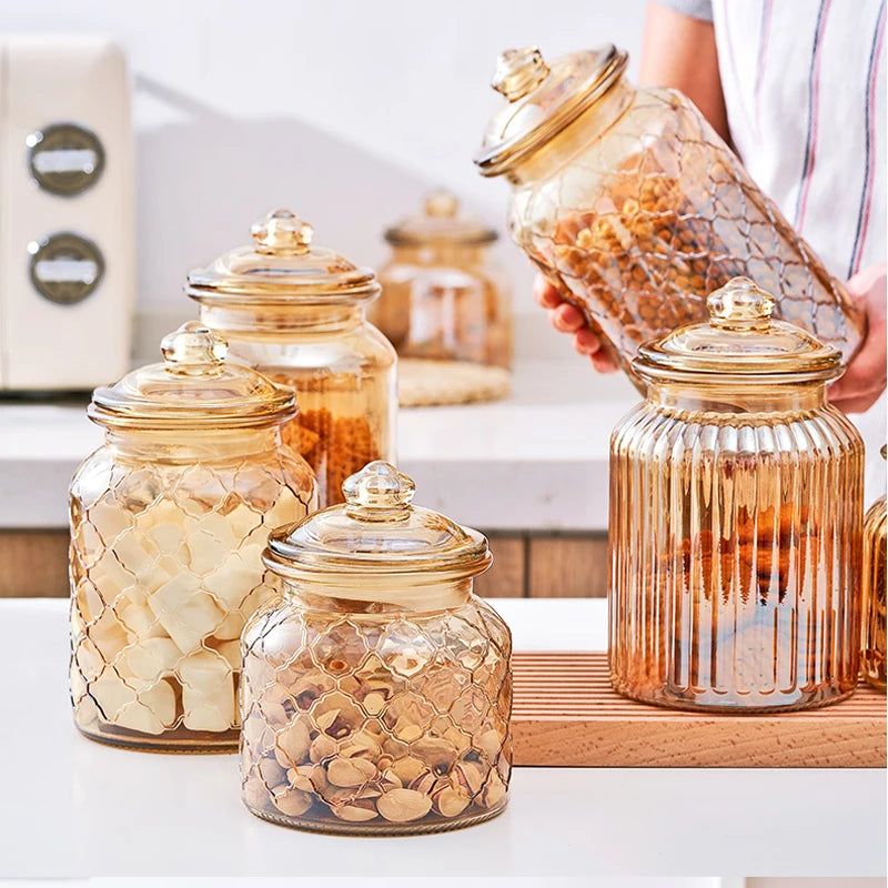 Glass Airtight Jars Food Grade Storage Box Storage