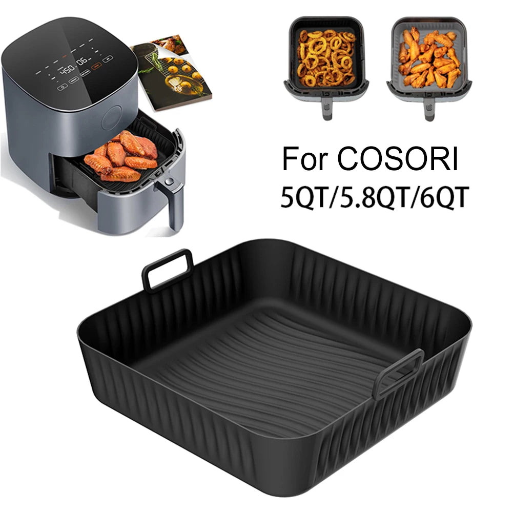 1pcs Fryer Silicone Liners Nonstick Airfryer Basket Reusable