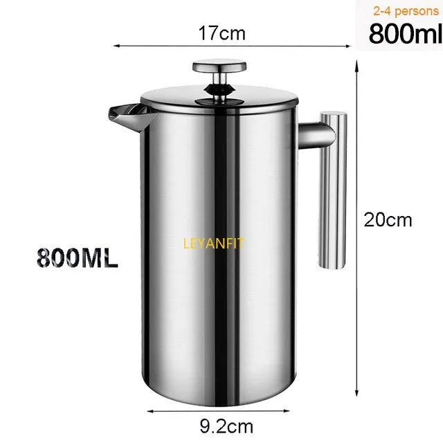 5l Coffee Maker French Press Stainless Steel Espresso