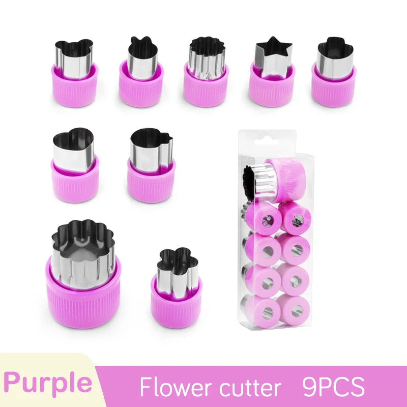 1set Multi-Style Vegetables Cookie Cutter Embossing Mould Cook