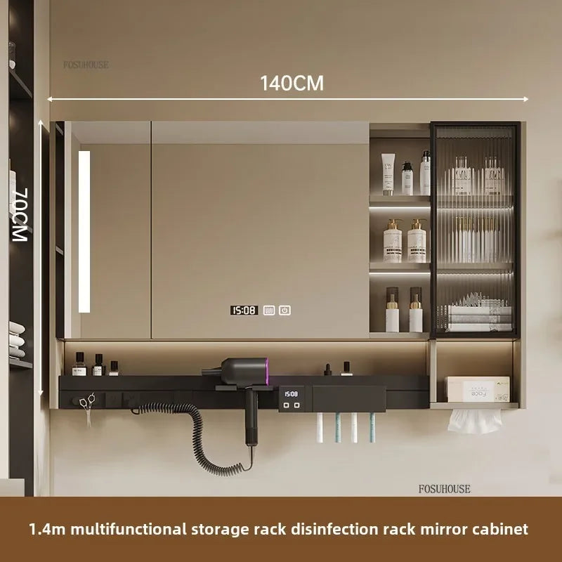 Smart Bathroom Mirror Storage Cabinet Light Bathroom Mirror