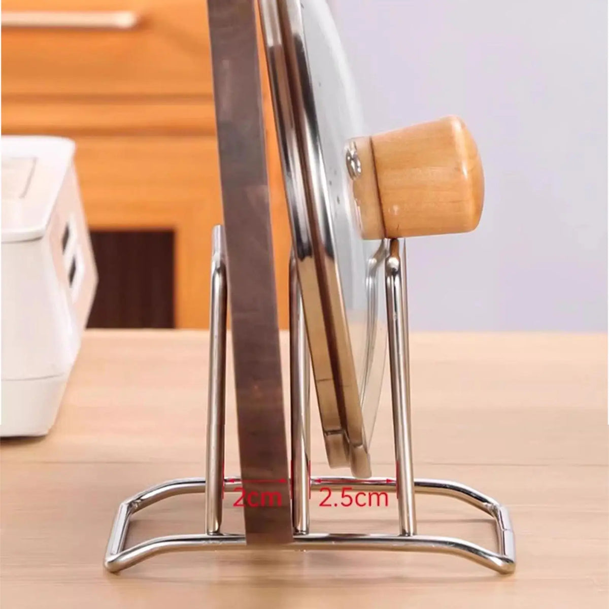 Chopping Board Rack Space-Saving Stainless Steel Pot Lid