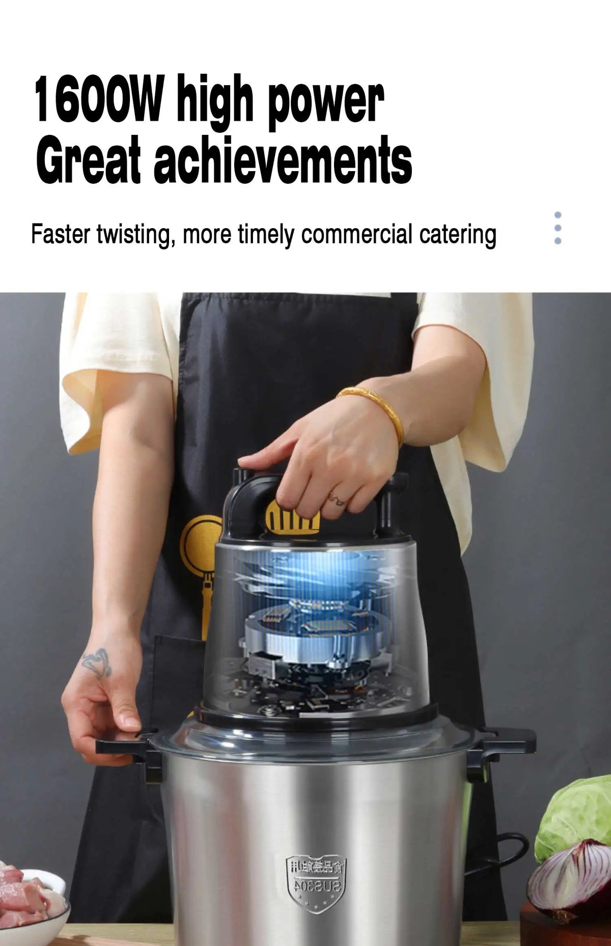 220v 12l 10l 6l Electric Meat Grinder Chopper