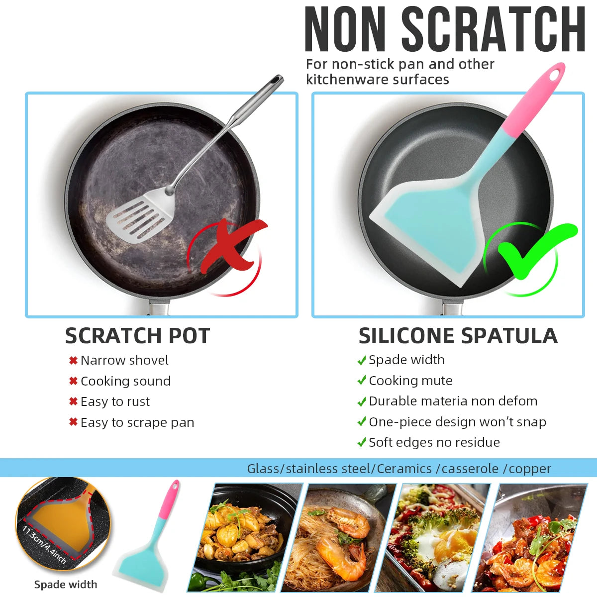 Silicone Spatula Cooking Utensils Beef Meat Egg Scraper