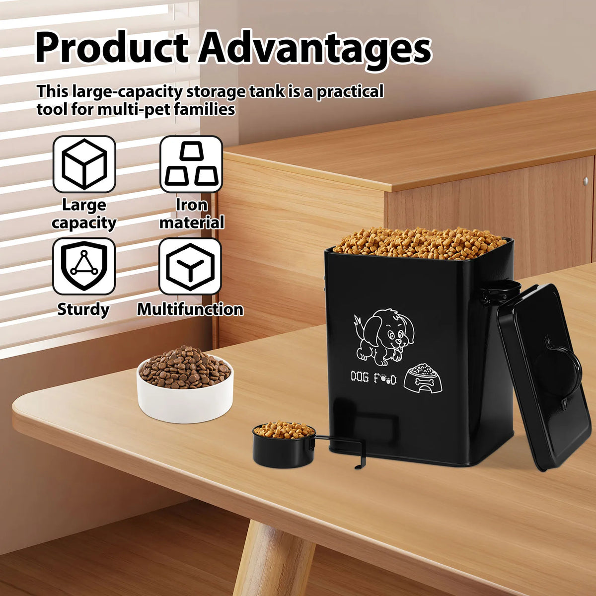 Pet Food Storage Box Metal Dog Food Storage