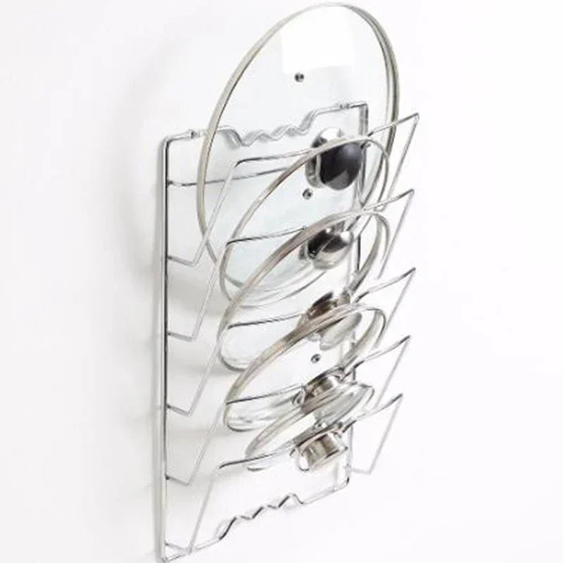 Rust-Free Pot Lid Storage Rack Organizer Rack Wall