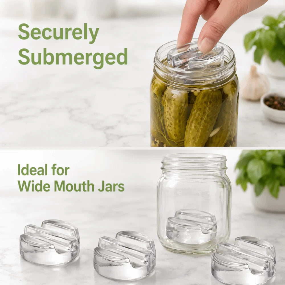 Fermented Glass Weights Handle Clear Wide Mouth Mason