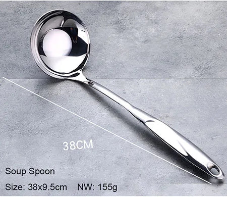1/6pcs Stainless Steel Cooking Utensils Heat-Resistant Handle -