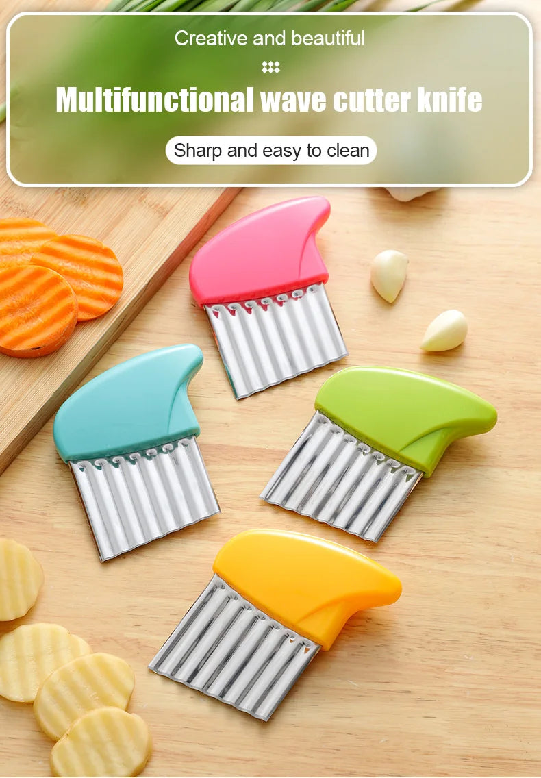 Potato Chip Slicer Vegetable Fruit Corrugated Wavy Knife