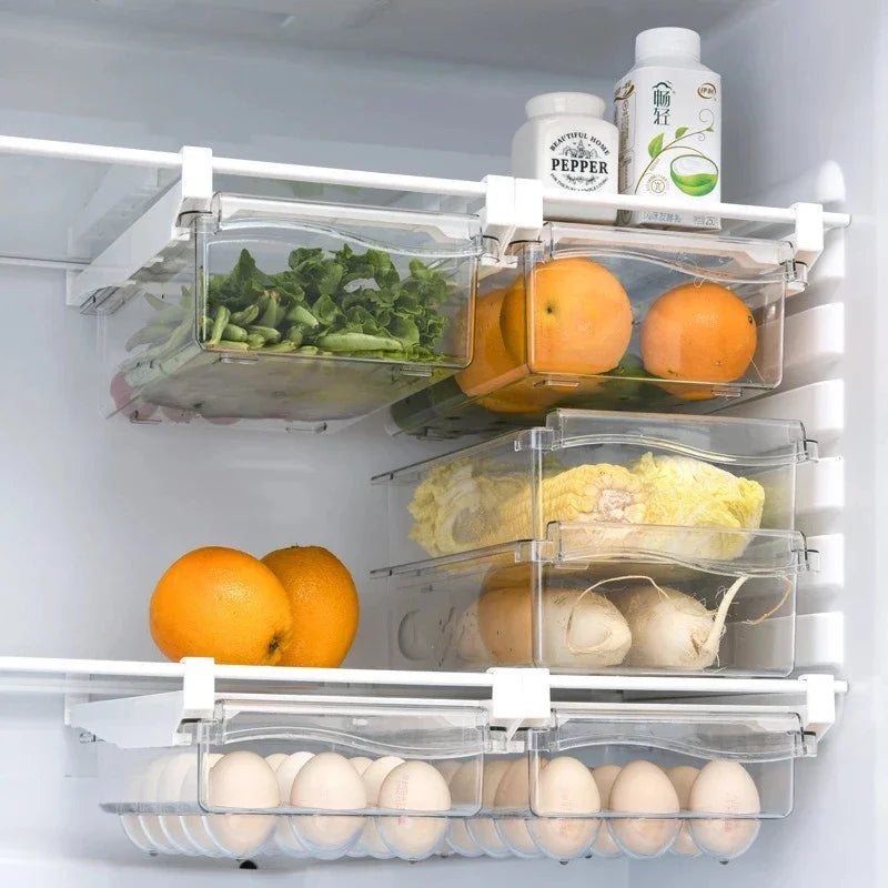 Fridge Organizer Fruit Egg Refrigerator Storage Rack Under-Shelf
