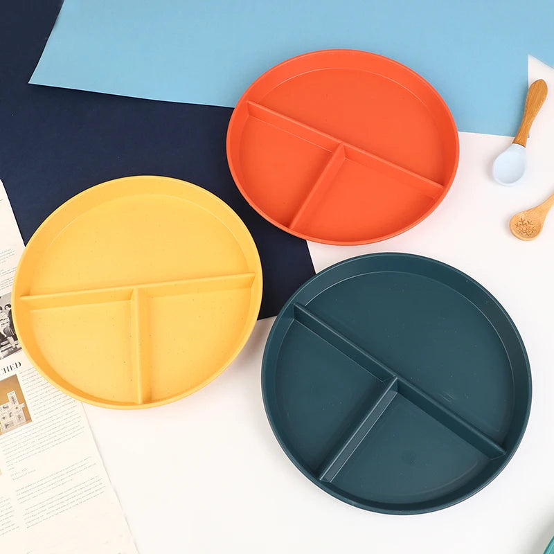 1pc Divided Dish In Diet Reusable Round Dinner