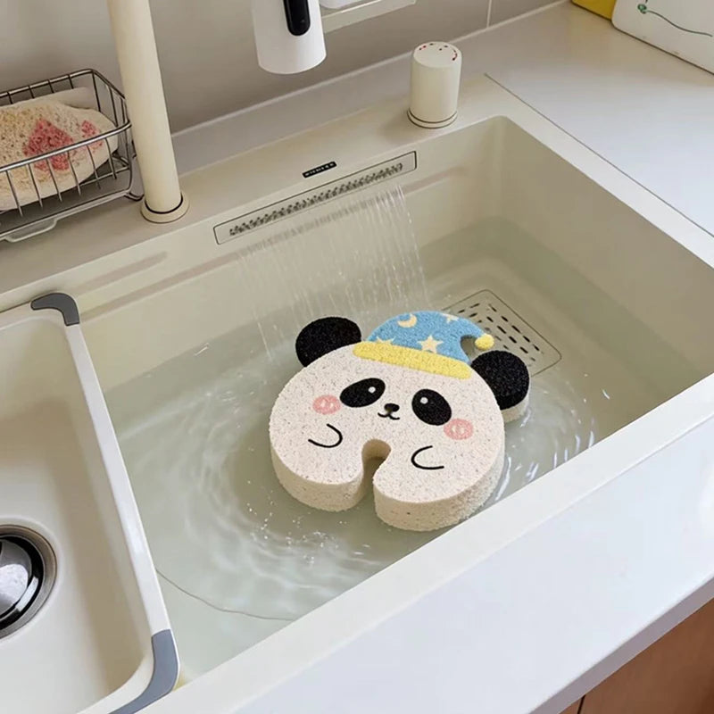 Dishwashing Sponge Cute Cartoon Animal Dishwashing Wipe Dual