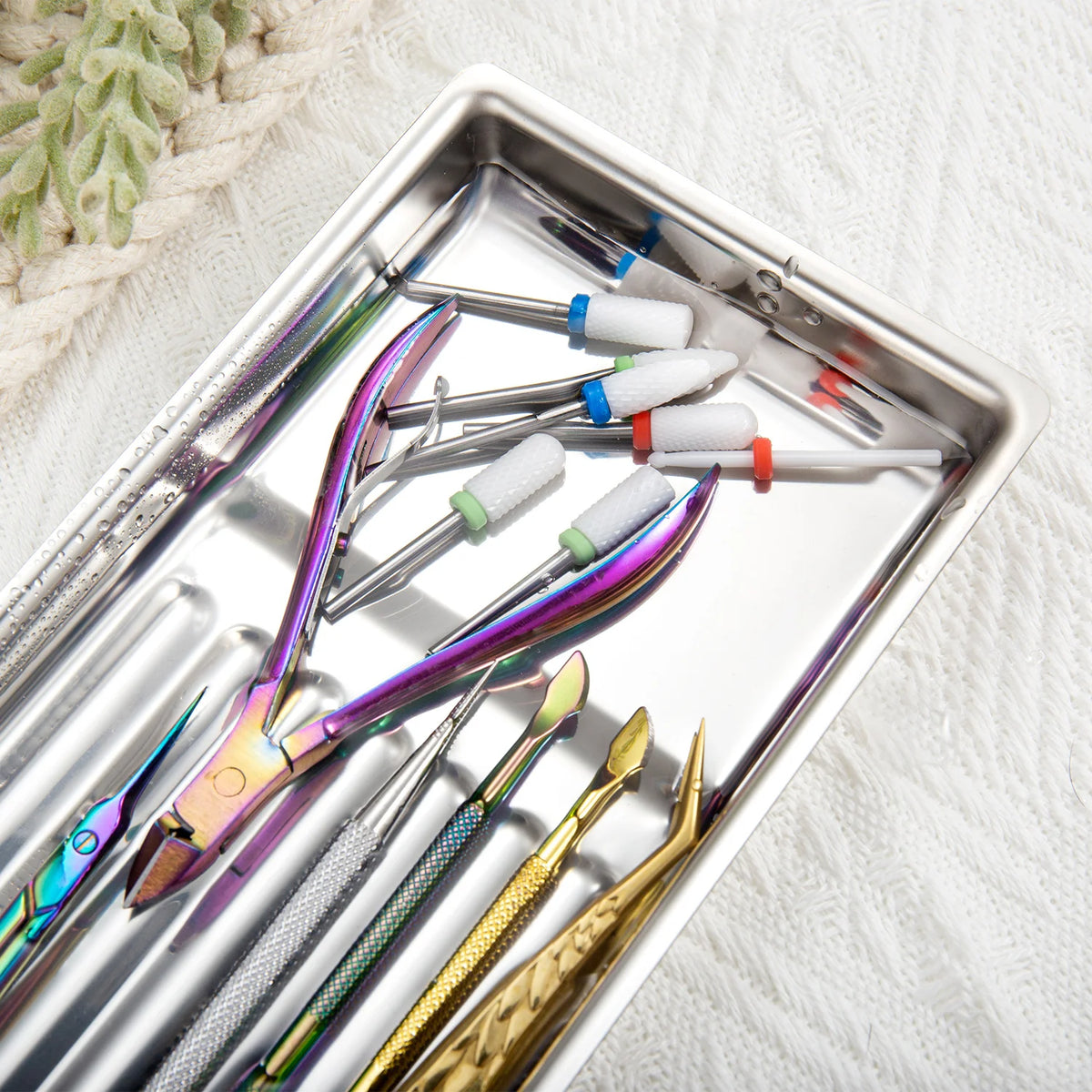 Stainless Steel Disinfection Dish Cosmetic Storage Tray Nail
