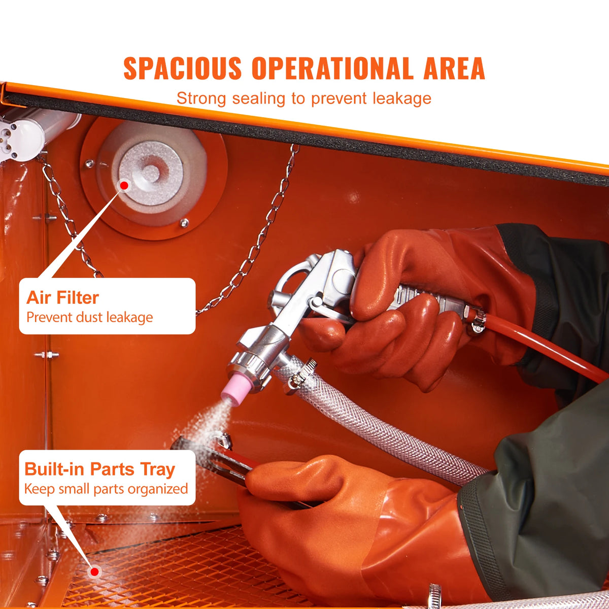 Succebuy 25/40/60 Gallon Sandblasting Cabinet Benchtop Sand