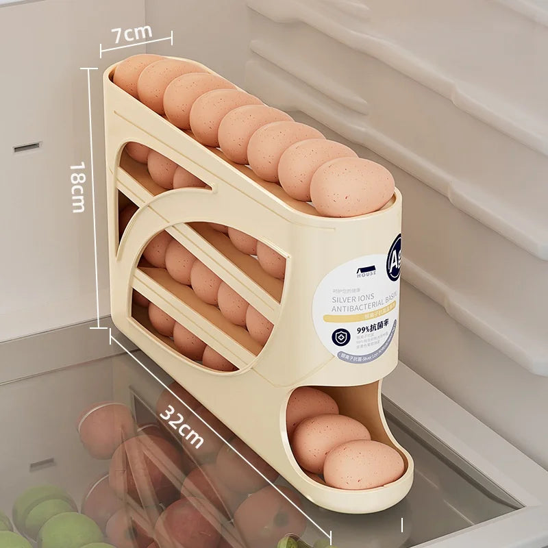 3-Tier Refrigerator Egg Storage Box Side Door Storage