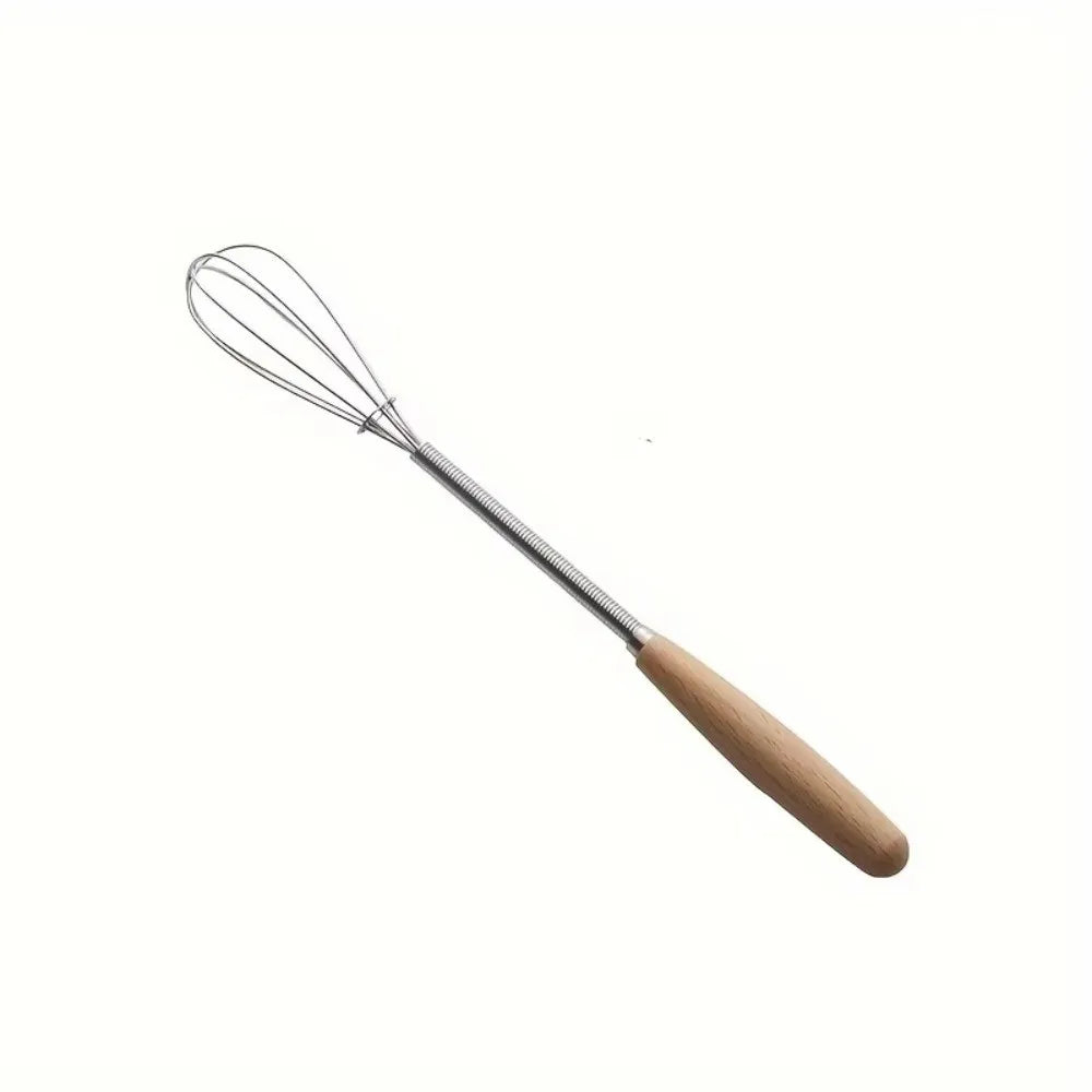 Solid Wood Handle Whisk Mini Stainless Steel Wire