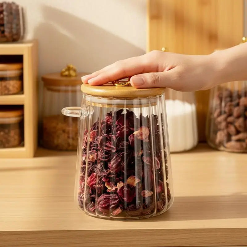 Airtight Food Containers Storage Pots Glass Jar Lid