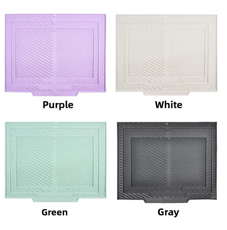 Dish Drying Mat-Silicone Drying Pad Counter Non-Slip Drain