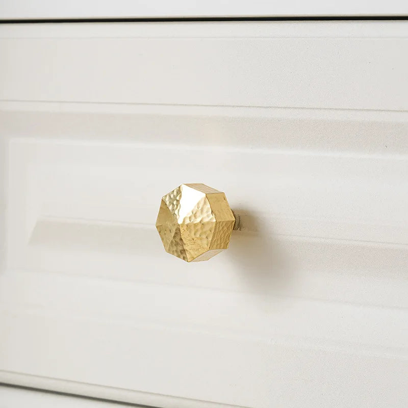 Solid Brass Wardrobe Handles Hammered Texture Handles Gold